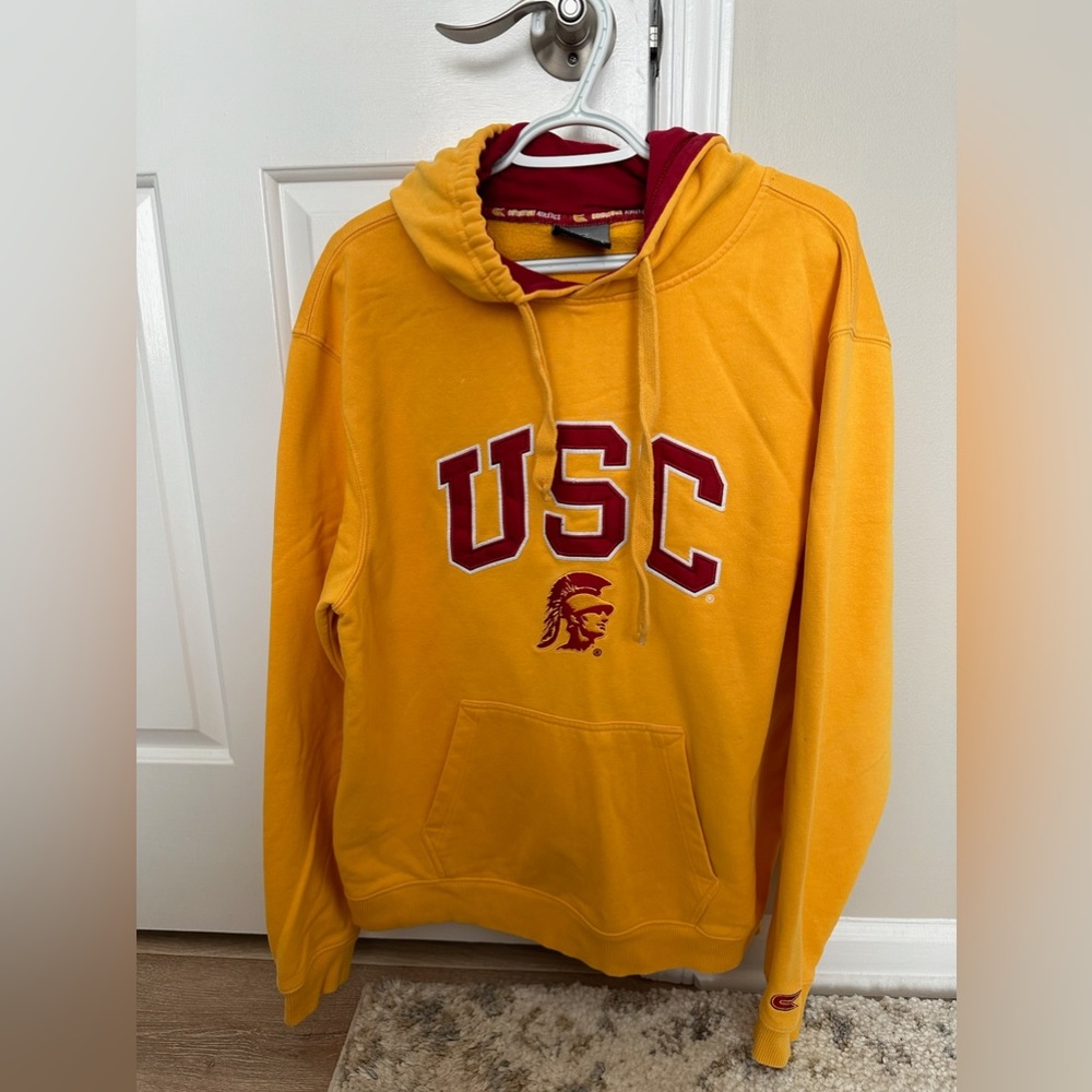 USC Trojan Maroon and Yellow-Gold College Merch Pullover Sweatshirt - Size L